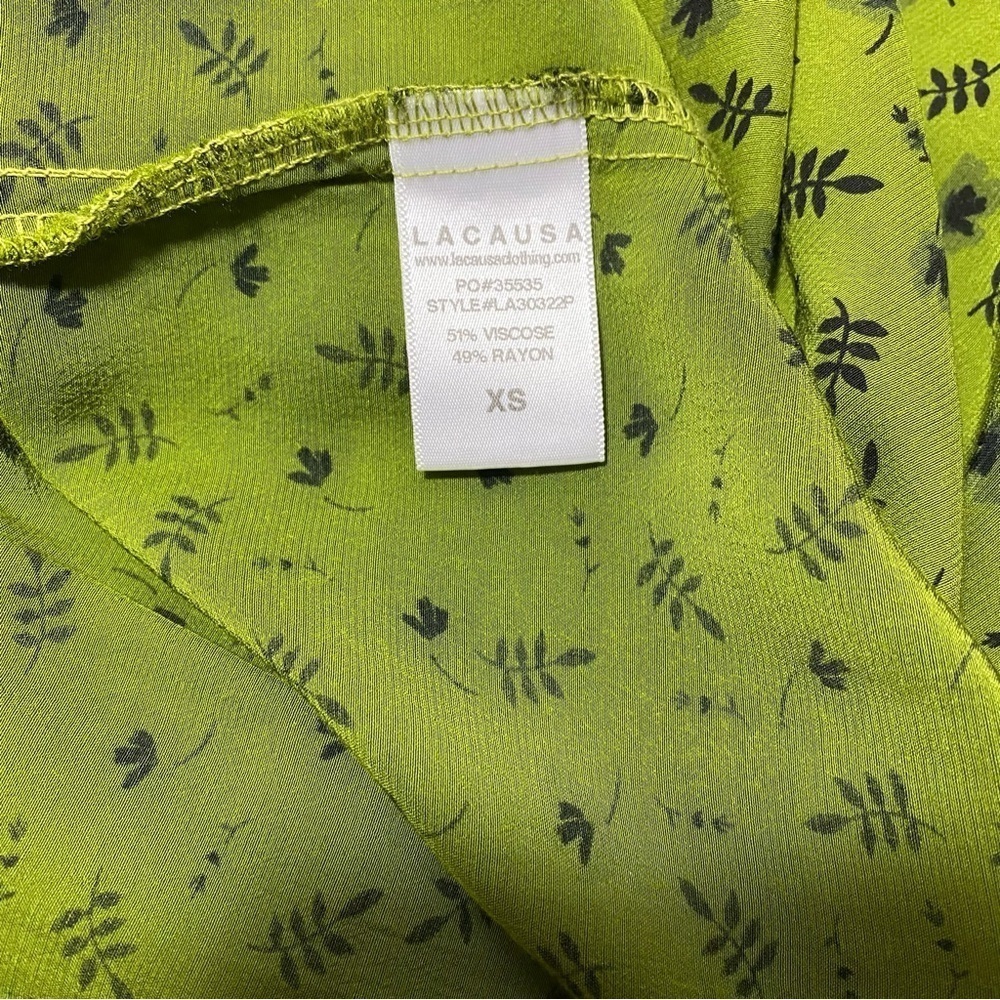 LACAUSA Jade Dress - Moss Garmentory Sz-X-Small - Picture 5 of 5